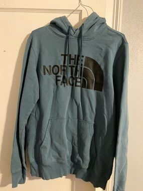 The North Face Men’s Hoodie in Dusty Teal with Black Logo